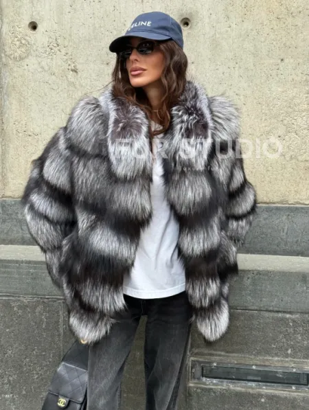Шуба из чернобурки воротник стойка - фото 4