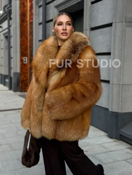 Шуба из лисы - рыжая - фото 16