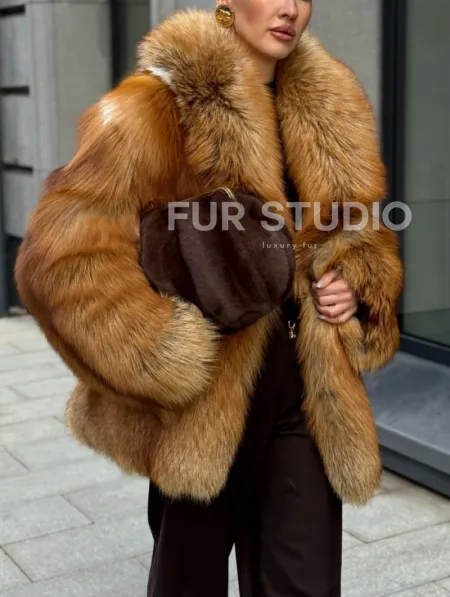 Шуба из лисы - рыжая - фото 5