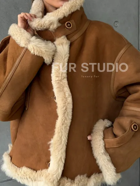 Дубленка - куртка двухсторонняя - фото 2