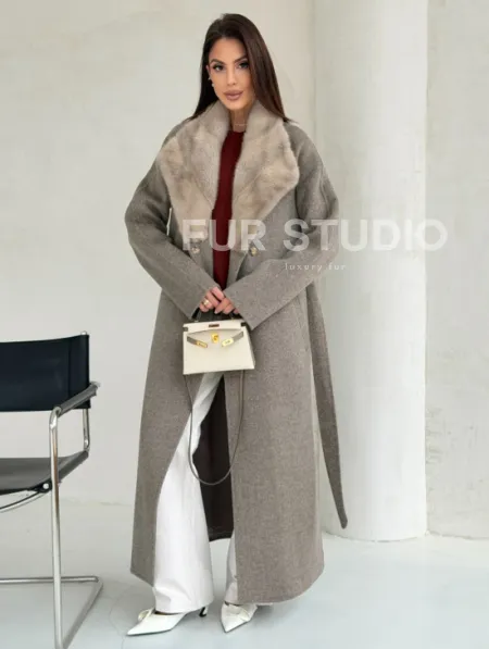 Пальто женское с норкой - фото 8