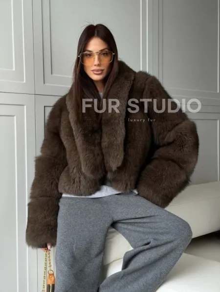 Кроп-шуба из меха песца - фото 17