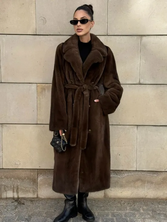 Норковая шуба цельный мех английский воротник KOPENHAGEN FUR - фото 0