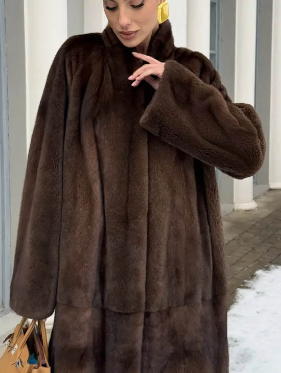 Норковая шуба из скандинавской аукционной норки PREMIUM COLLECTION - фото 1