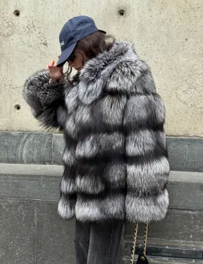 Шуба из чернобурки воротник стойка - фото 8