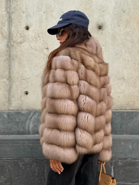 Шуба из куницы в цвете тор-тор - фото 5