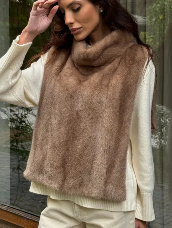 Манишка меховая из норки - фото 2