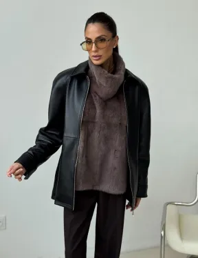 Норковая женская манишка - фото 9