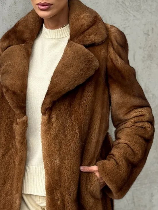 Шуба золотая - норковая - фото 2