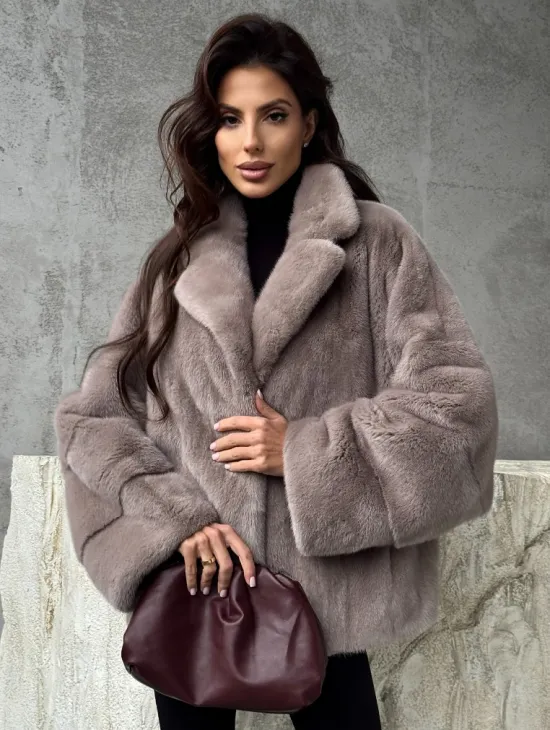 Короткая женская норковая шуба - фото 0