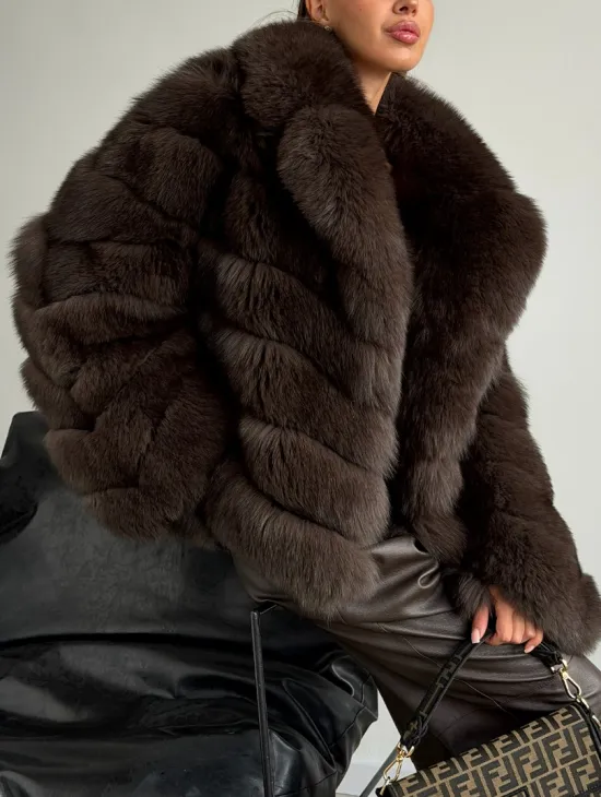 Шуба под соболь - рукава косички - фото 2