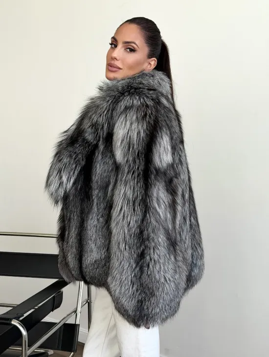 Шуба чернобурка - воротник шаль - фото 3