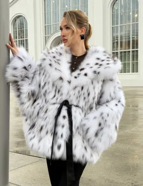 Шуба из лисьего меха под рысь с капюшоном - фото 14