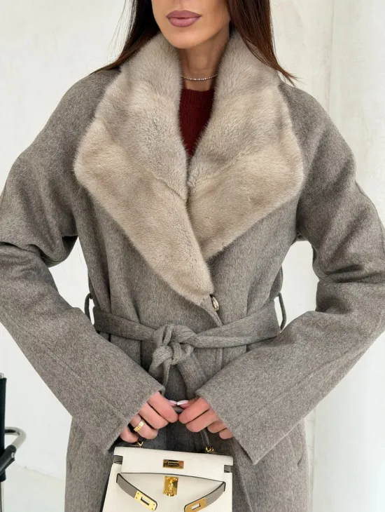 Пальто женское с норкой - фото 2