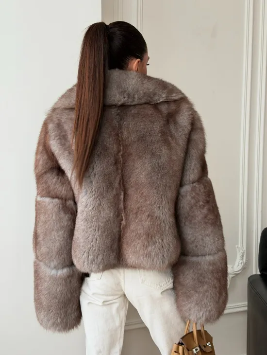 Короткая шуба из финского песца - фото 7