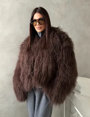 Модный полушубок из ламы - фото 8