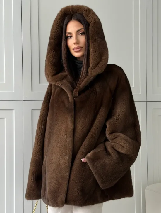 Автоледи с капюшоном из норки KOPENHAGEN FUR - фото 6