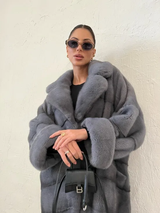 Шуба - кимоно из плюшевой норки Velvet - фото 2