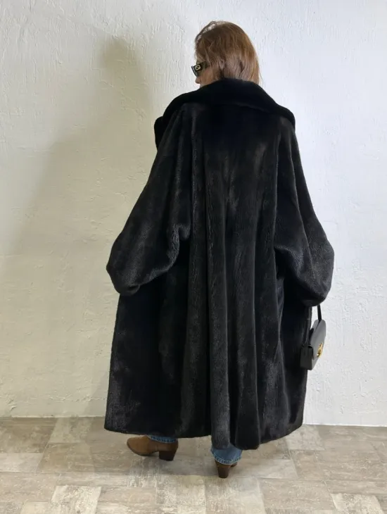 Норка BLACKGLAMA роспуск, английский воротник, кимоно - фото 6