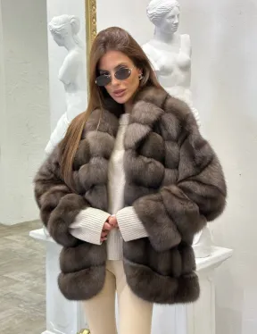 Стильный жакет из меха соболя - фото 2